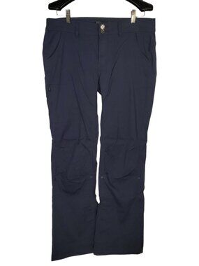Prana Halle Pants Women's 12 Navy Blue Zion Stretch Roll-Up Nylon UPF-50 Hiking